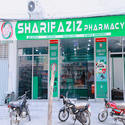 "Sharif-Aziz Pharmacy: Providing quality medications and health products with excellent customer service."